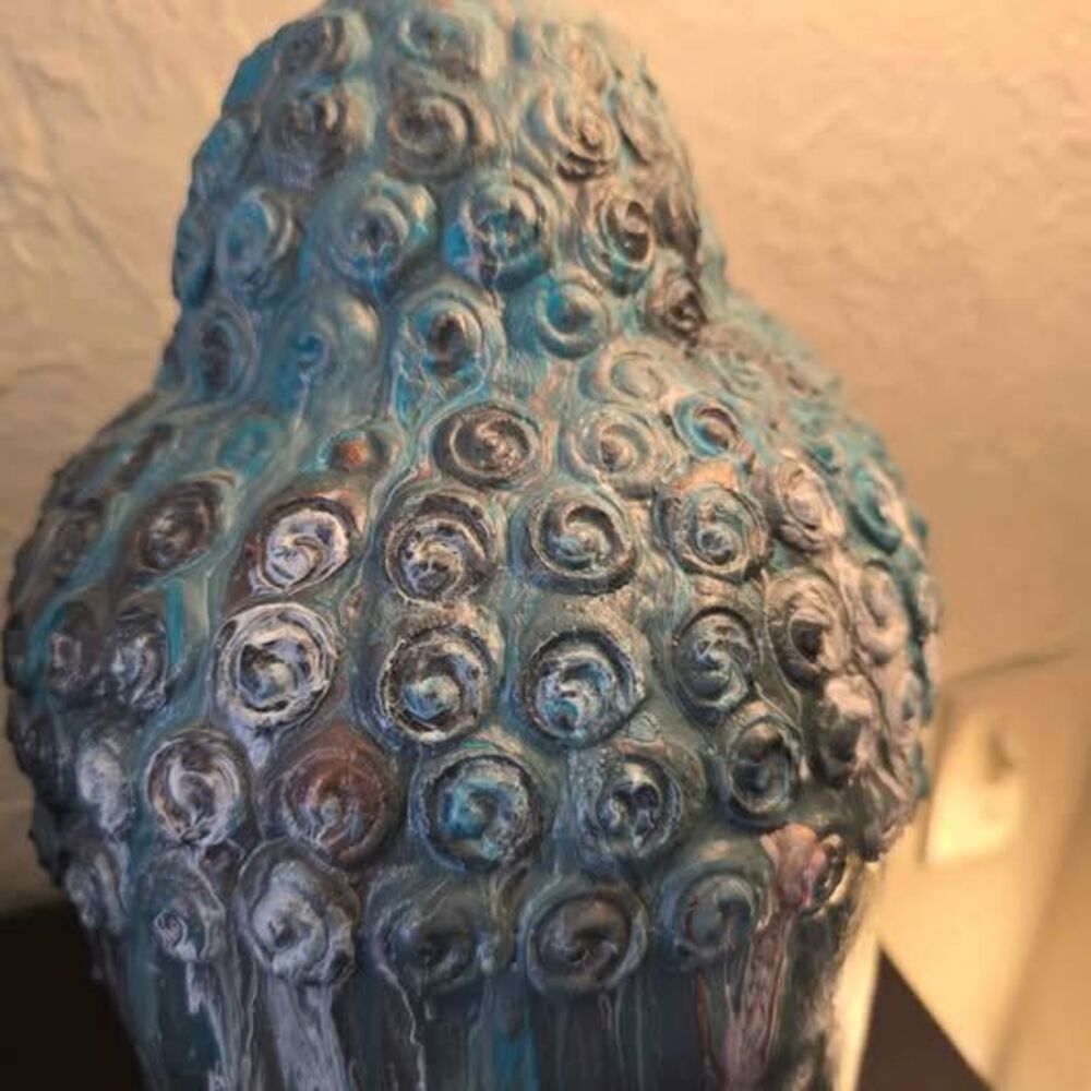 HANDCRAFTED Upcycled Buddah Head HANDPAINTED Tabletop Art Decor - Picture 8 of 11